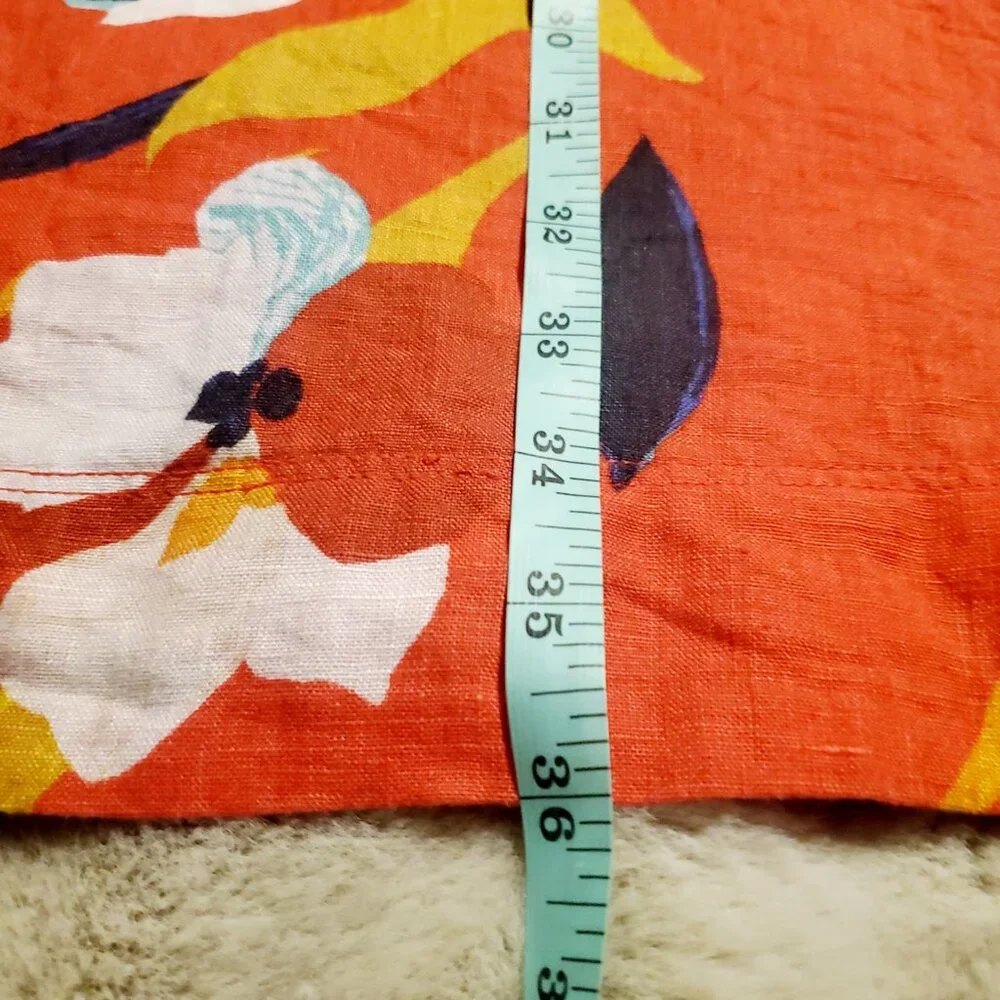 Linen Sigrid Olsen Floral Shift Dress with Pockets Size M - Picture 5 of 8